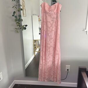 Elegant Pink Strapless Gown